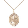 14kt Gold Filled St. Viator of Bergamo Catholic Medal Necklace 3/4 x 1/2 inch with 18 inch chain by Bliss Manufacturing