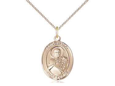 14kt Gold Filled St. Viator of Bergamo Catholic Medal Necklace 3/4 x 1/2 inch with 18 inch chain by Bliss Manufacturing