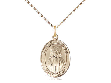 14kt Gold Filled St. Jeanne Jugan Medal Necklace 3/4 x 1/2 inch 18 inch Chain Bliss Manufacturing