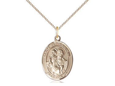 14kt Gold Filled St. Peter Patron Saint Medal Necklace 3/4 x 1/2 inch with 18 inch chain by Bliss