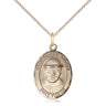 14kt Gold Filled St. Damien of Molokai Catholic patron saint medal necklace 3/4 inch pendant 18 inch chain by Bliss