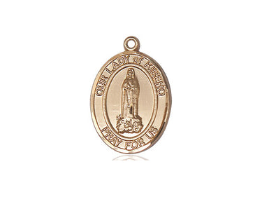 14kt solid gold Our Lady of Kibeho medal pendant 3/4 inch by 1/2 inch handcrafted by Bliss Manufacturing USA