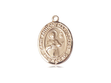14kt Solid Gold Medium St. Anthony Mary Claret Medal Pendant 3/4 x 1/2 Inch by Bliss