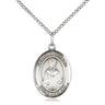 Sterling Silver St. Winifred of Wales Patron Saint Medal Necklace 3/4 x 1/2 inch with 18 inch chain handmade by Bliss Manufacturing USA