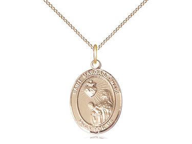 14kt gold filled St. Margaret Mary Alacoque patron saint medal necklace with 18 inch chain by Bliss