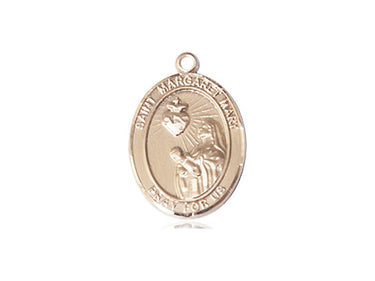 14kt solid gold St. Margaret Mary Alacoque patron saint medal pendant 3/4 inch by Bliss