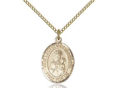 14kt gold filled Our Lady of Czestochowa Black Madonna medal necklace 3/4 inch with 18 inch chain by Bliss