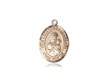 14kt solid gold Our Lady of Czestochowa Black Madonna medal pendant 3/4 inch by 1/2 inch handcrafted by Bliss USA