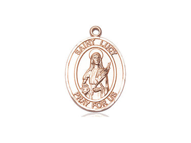 14kt Solid Gold St. Lucy patron saint medal pendant 3/4 inch by Bliss Manufacturing