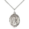 Sterling Silver St. Lucy Patron Saint Medal Necklace 3/4 x 1/2 inch on 18 inch curb chain by Bliss