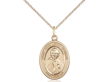 14kt Gold Filled Blessed John Henry Newman Patron Saint Medal Necklace 3/4 x 1/2 Inches 18 Inch Chain Bliss