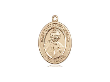 14kt Solid Gold Blessed John Henry Newman Patron Saint Medal Pendant 3/4 x 1/2 Inches Handcrafted by Bliss