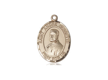 14kt solid gold St. Andre Bessette medal pendant 3/4 x 1/2 inches handcrafted by Bliss Manufacturing USA
