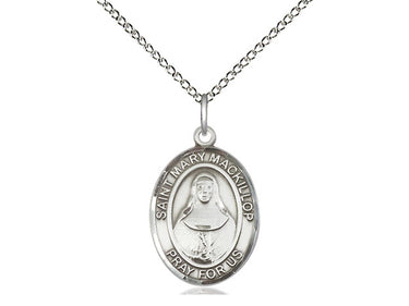 Sterling Silver St. Mary MacKillop patron saint medal necklace 3/4 inch pendant 18 inch chain Bliss
