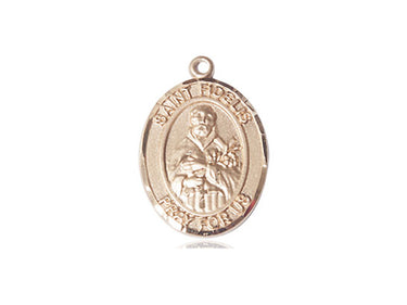 14kt solid gold St. Fidelis patron saint medal pendant, 3/4 x 1/2 inch medium, handcrafted by Bliss Manufacturing USA