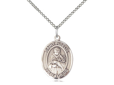 Sterling Silver St. Fidelis Patron Saint Medal Necklace 3/4 inch by 1/2 inch on 18 inch chain by Bliss