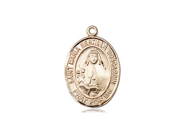 14kt Solid Gold St. Maria Bertilla Boscardin Patron Saint Medal Pendant 3/4 x 1/2 inch by Bliss