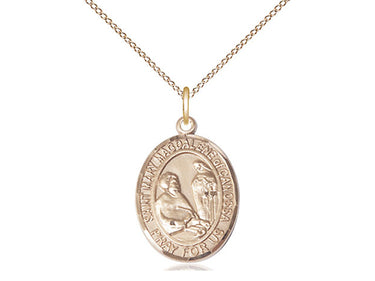 Gold Filled St. Mary Magdalene of Canossa Patron Saint Medal Necklace 3/4 x 1/2 inch 18 inch Chain Bliss