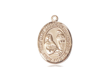 14kt Solid Gold St. Mary Magdalene of Canossa Patron Saint Medal Pendant 3/4 x 1/2 inch by Bliss