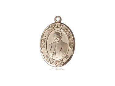 14kt Solid Gold St. Joseph Marello Patron Saint Medal Pendant 3/4 x 1/2 inch by Bliss Manufacturing