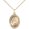 14kt gold filled St. Jadwiga of Poland patron saint medal necklace, 3/4 x 1/2 inch pendant, 18 inch chain, Bliss