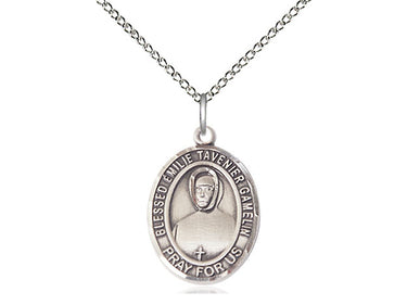 Sterling Silver Blessed Emilie Tavernier Gamelin Medal Necklace 3/4 x 1/2 inch 18 inch Chain Bliss USA