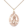 14kt Gold Filled St. Kateri Tekakwitha patron saint medal necklace 3/4 x 1/2 inch with 18 inch chain