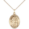 14kt Gold Filled Guardian Angel with Children Pendant Necklace 3/4 x 1/2 inch with 18 inch Chain by Bliss