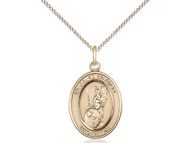 14kt gold filled Guardian Angel of the World pendant necklace 3/4 x 1/2 inch on 18 inch chain by Bliss