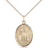 14kt gold filled St. Ephrem patron saint medal necklace, 3/4 x 1/2 inch pendant on 18 inch curb chain, handcrafted by Bliss Manufacturing USA