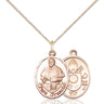 14kt gold filled Pope Francis oval pendant necklace 3/4 x 1/2 inches with 18 inch chain by Bliss