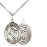 Sterling Silver St Christopher Track and Field Patron Saint Medal Necklace 3/4 inch by 1/2 inch on 18 inch chain by Bliss