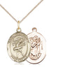 14kt Gold Filled St. Christopher Dance Medal Necklace 3/4 inch by 1/2 inch with 18 inch Chain by Bliss Manufacturing