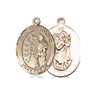 14kt Solid Gold St. Christopher Karate Patron Saint Medal Pendant 3/4 x 1/2 inch by Bliss