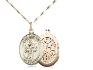 14kt gold filled St. Sebastian baseball medal necklace, 3/4 inch pendant on 18 inch chain, handcrafted by Bliss