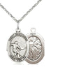 Sterling silver St. Sebastian soccer medal necklace 3/4 x 1/2 inches with 18 inch curb chain handcrafted by Bliss USA