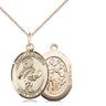 14kt Gold Filled St. Sebastian Tennis Medal Necklace 3/4 x 1/2 inch with 18 inch chain by Bliss