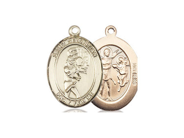 14kt Solid Gold St. Sebastian Softball Medal 3/4 x 1/2 inches Medium Size Bliss USA