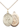 14kt Gold Filled St. Sebastian Wrestling Medal necklace 3/4 inch with 18 inch chain by Bliss