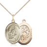 Gold filled St. Sebastian Track and Field medal necklace 3/4 inch pendant on 18 inch curb chain handcrafted by Bliss