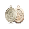 14kt solid gold St. Sebastian track and field medal pendant 3/4 inch by 1/2 inch handmade by Bliss