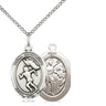 Sterling Silver St. Sebastian Track and Field Medal Necklace with 18 inch chain by Bliss Manufacturing