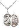 Sterling Silver St. Sebastian Swimming Medal Necklace 3/4x1/2 inch pendant 18 inch chain Bliss USA