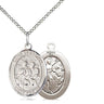 Sterling Silver St. Sebastian Patron Saint Medal Necklace 3/4 inch x 1/2 inch on 18 inch Chain by Bliss