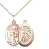 14kt Gold Filled St. Sebastian Karate Patron Saint Medal Necklace 3/4 x 1/2 inch with 18 inch Chain by Bliss