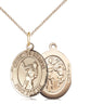14kt Gold Filled St. Sebastian Lacrosse Medal Necklace 3/4 x 1/2 inches on 18 inch chain by Bliss