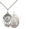 Sterling Silver Guardian Angel Baseball Medal Necklace 3/4 inch pendant 18 inch chain Bliss Manufacturing
