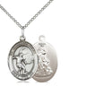 Sterling Silver Guardian Angel Soccer Medal Necklace 3/4 x 1/2 inches with 18 inch chain by Bliss
