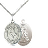 Medium Sterling Silver Guardian Angel Dance Medal Necklace 3/4 x 1/2 on 18 Inch Chain by Bliss