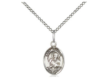 Sterling silver St. Andrew the Apostle medal necklace 1/2 x 1/4 inches small with 18 inch chain by Bliss